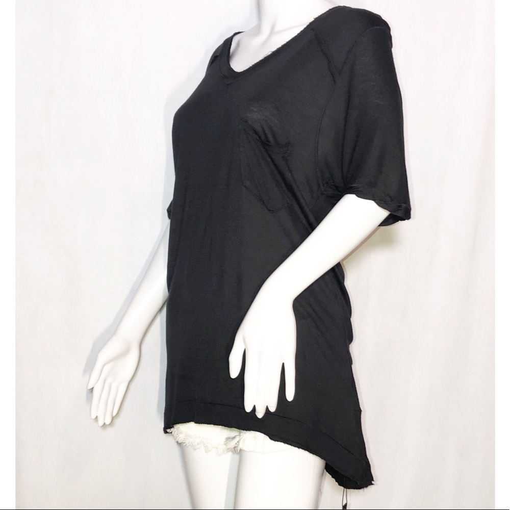 BlankNYC Blk V Neck Pocket Short Sleeve Jersey Top - Picture 5 of 6